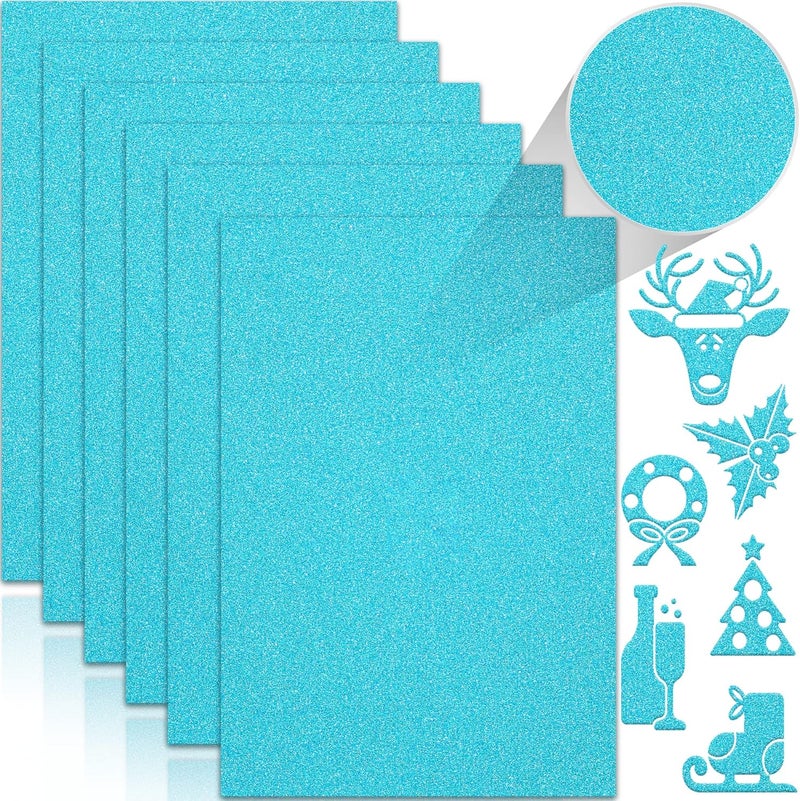 Twavang 24 Sheets Light Blue Glitter Cardstock Paper, A4 Premium Sparkly Paper for Scrapbook, DIY Projects, Party Decoration, Gift Box Wrapping 250GSM/92lb - Image 1